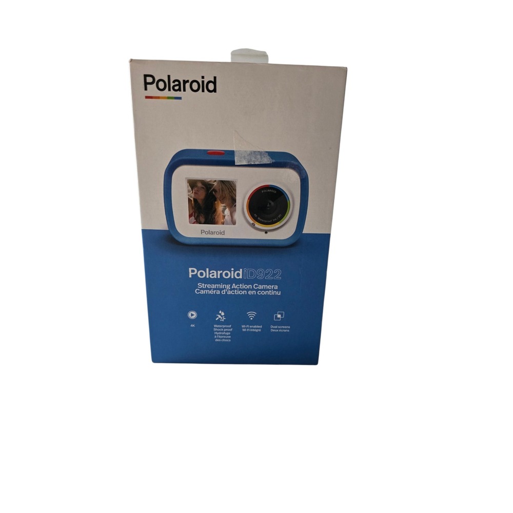 Polaroid iD922 4K Streaming Action Camera Teal Blue Waterproof Wi-Fi Dual Screen
